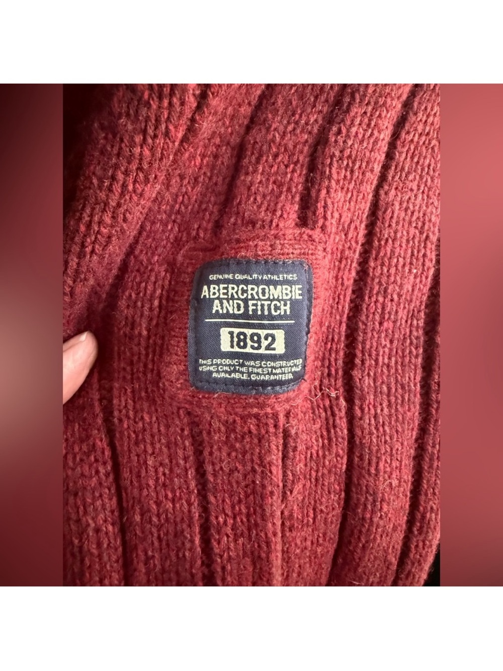 Vintage 90s A&F ribbed muscle lambswool turtleneck sweater, size large - Picture 2 of 7